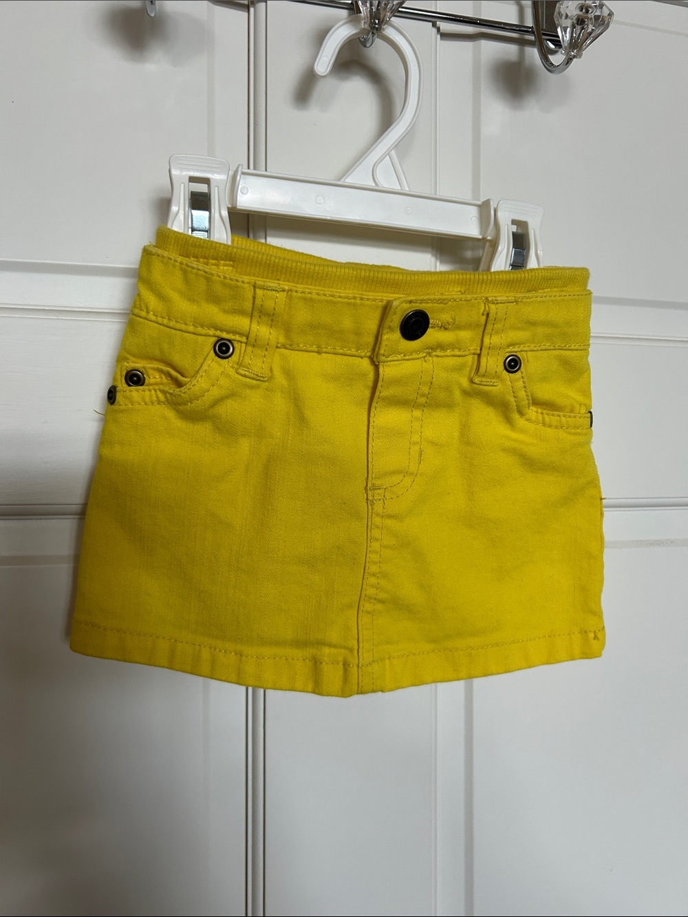 Carter's Bright Yellow Denim Skort with Front Pockets